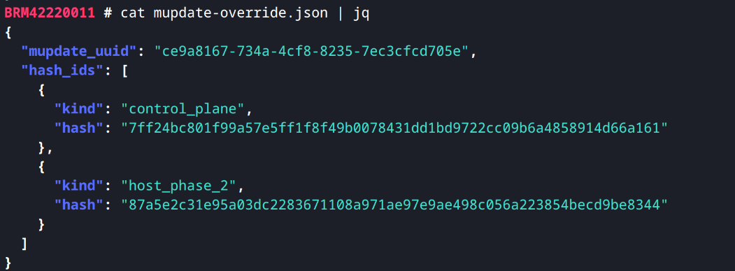 mupdate override
